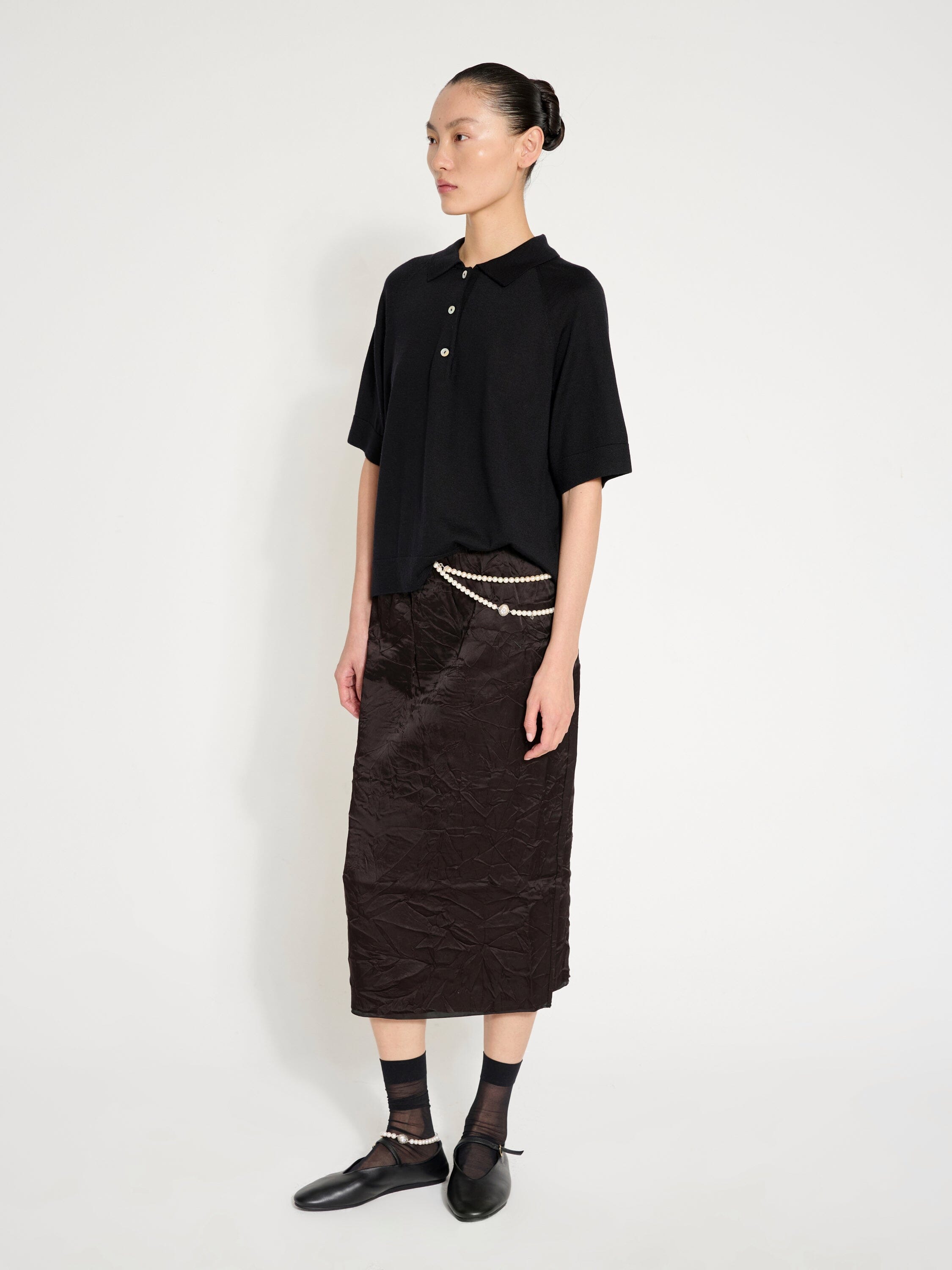 Nackiyé Knit Polo Knit Top