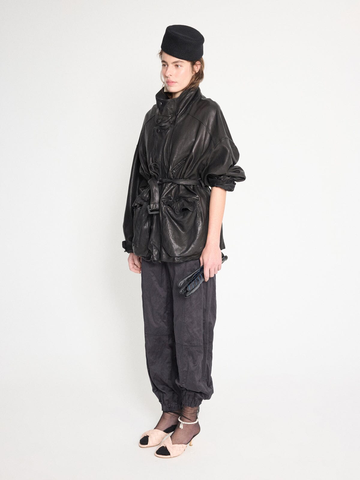 Nackiyé Jacket Oversized Leather Coat