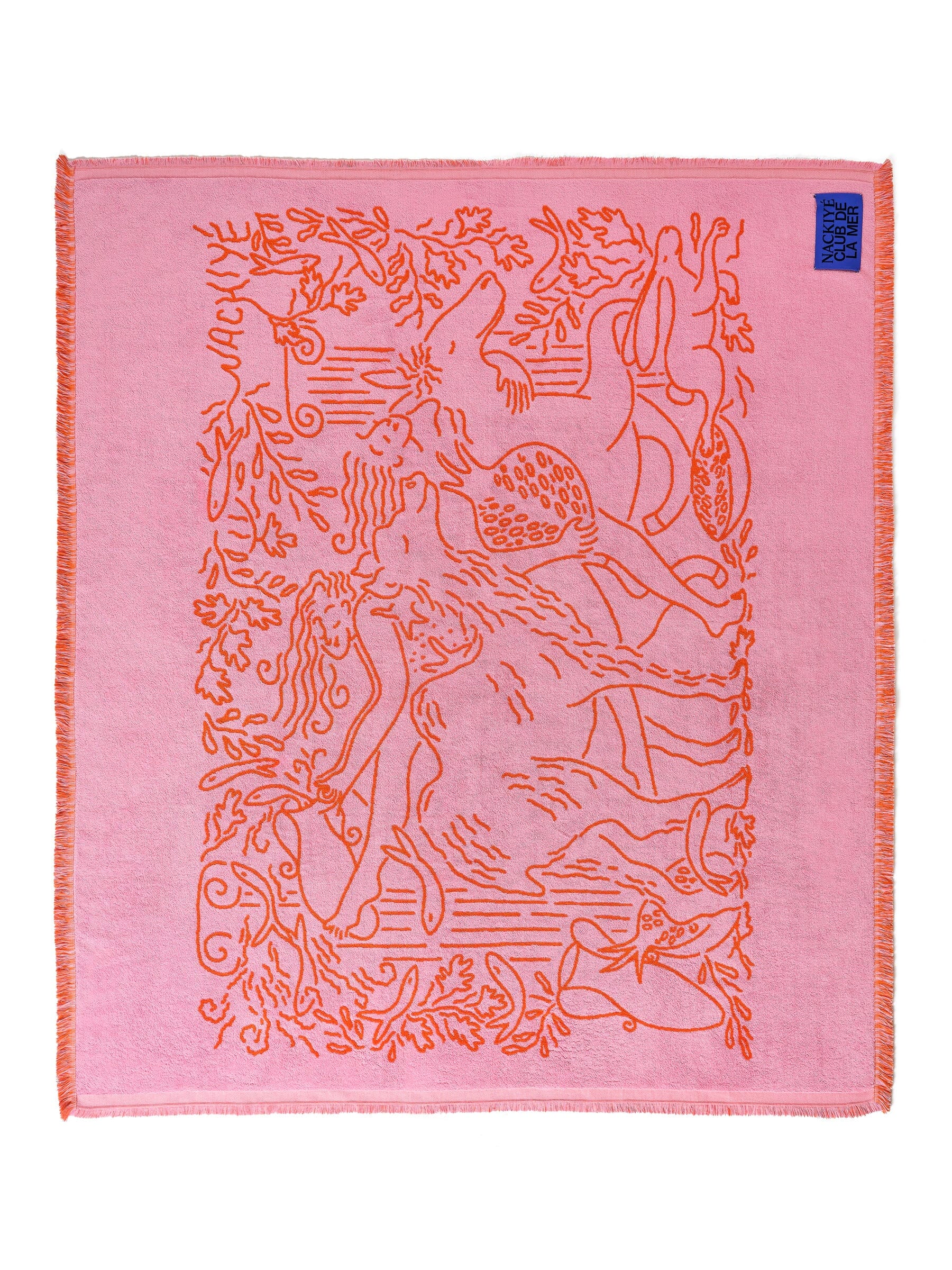 Nackiyé Towels Fête (Large) Yacht Towel in Candy/Orange