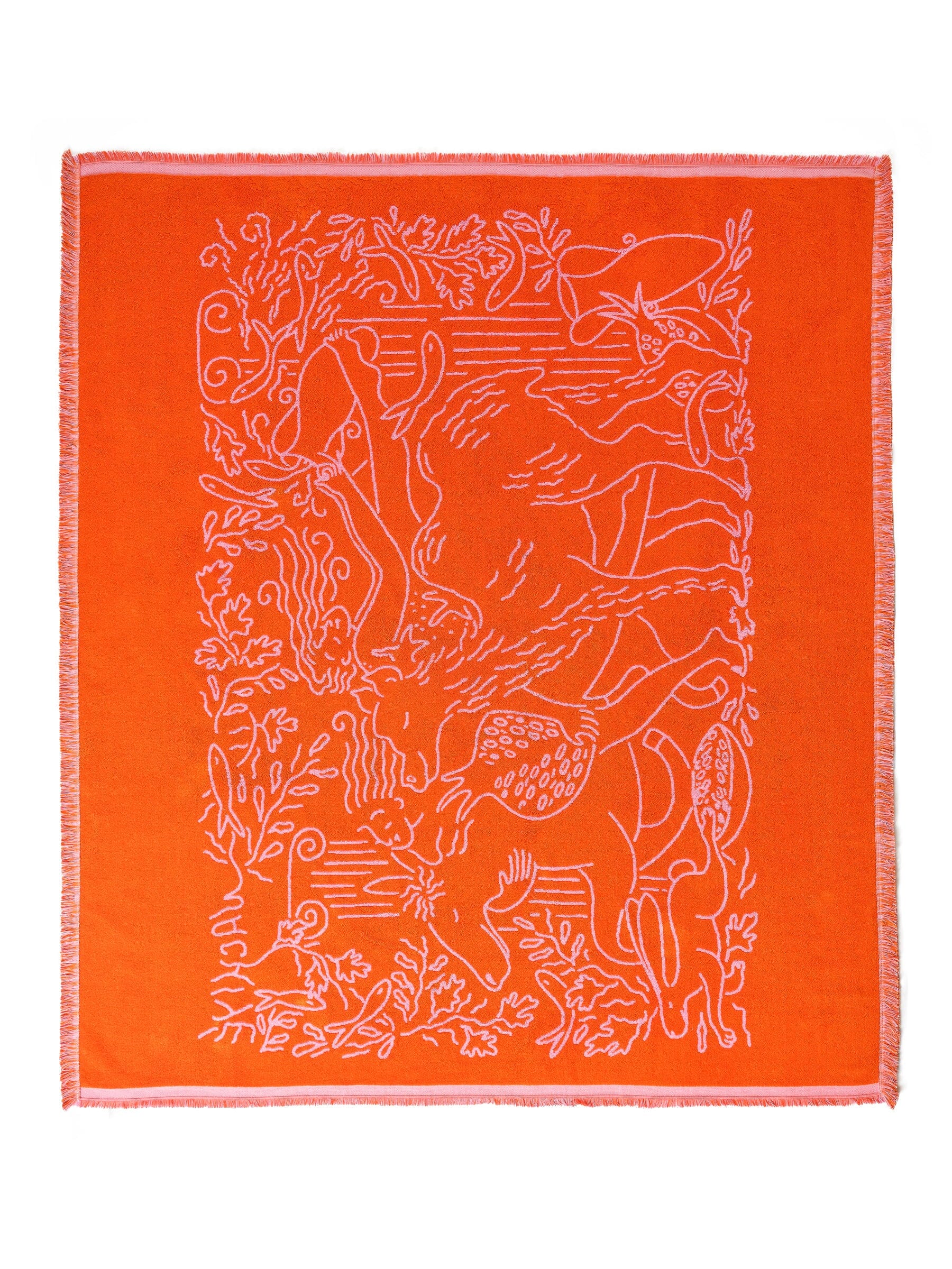 Nackiyé Towels Fête (Large) Yacht Towel in Candy/Orange