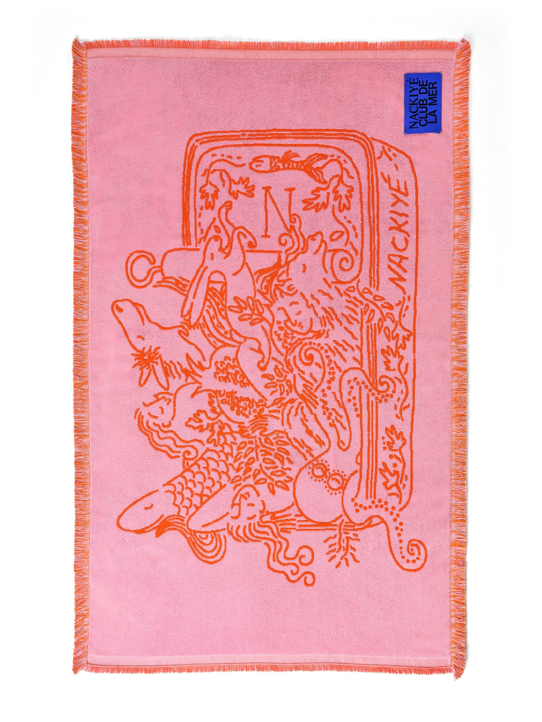 Nackiyé Towels A Tight Ship (Standard) Beach Towel in Candy/Orange