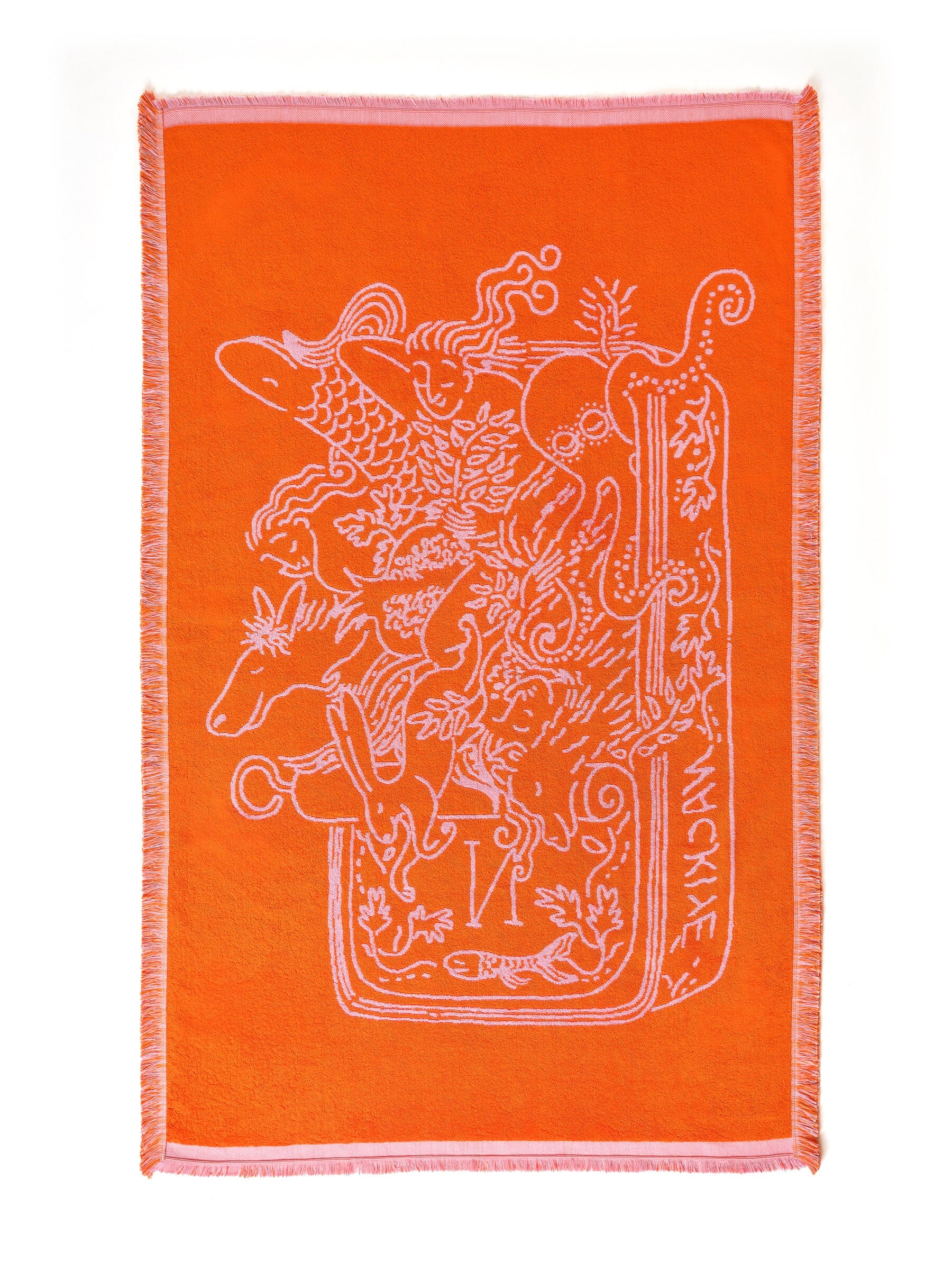 Nackiyé Towels A Tight Ship (Standard) Beach Towel in Candy/Orange