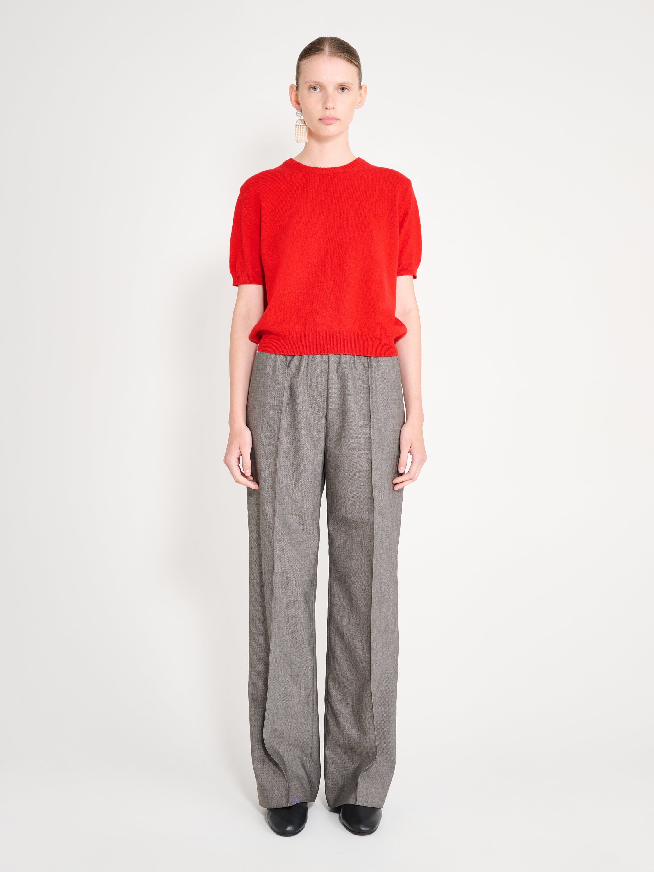 Nackiyé Crewneck Pearl Cashmere Short Sleeved Crewneck
