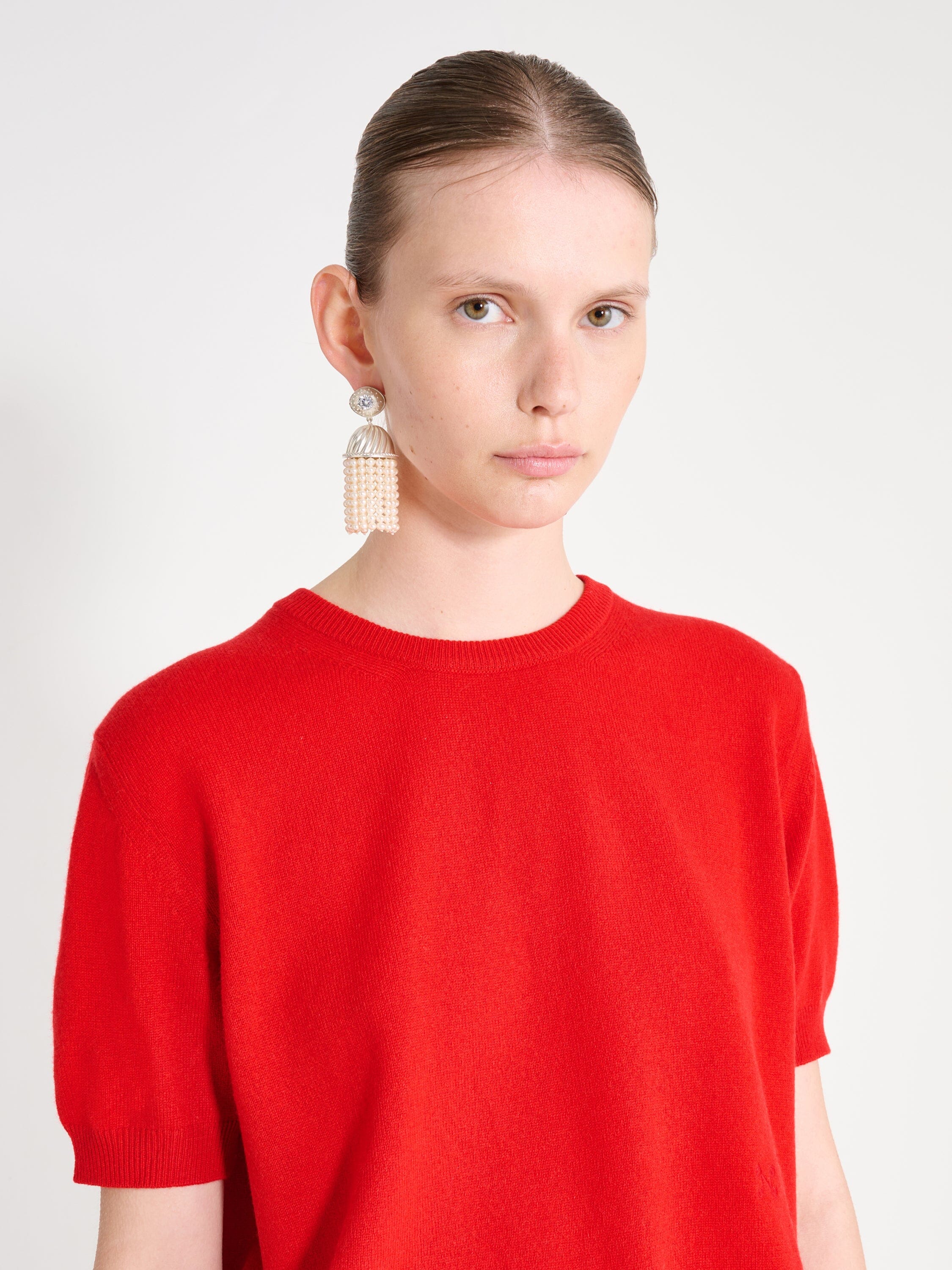 Nackiyé Crewneck Pearl Cashmere Short Sleeved Crewneck