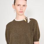 Nackiyé Crewneck Pearl Cashmere Short Sleeved Crewneck